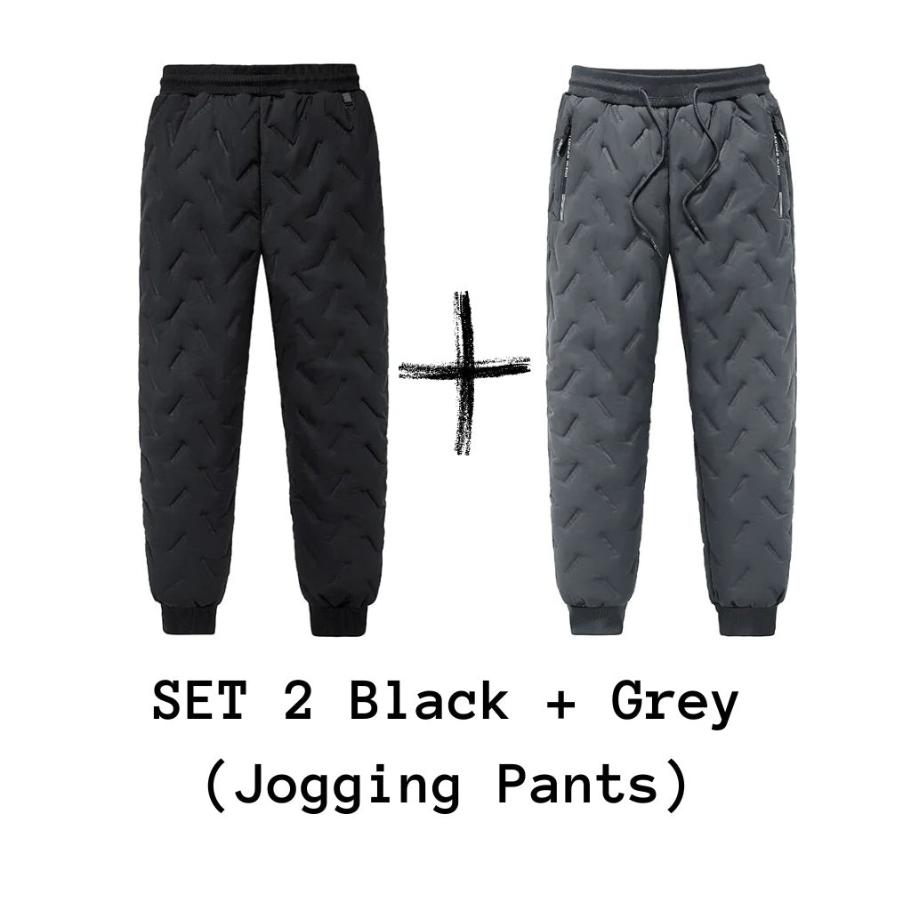Men's Trousers Winter Velvet Thickening Loose Fleece Pants With Zip Pocket Large Size Windproof Warm Jogging Pants - cas7m