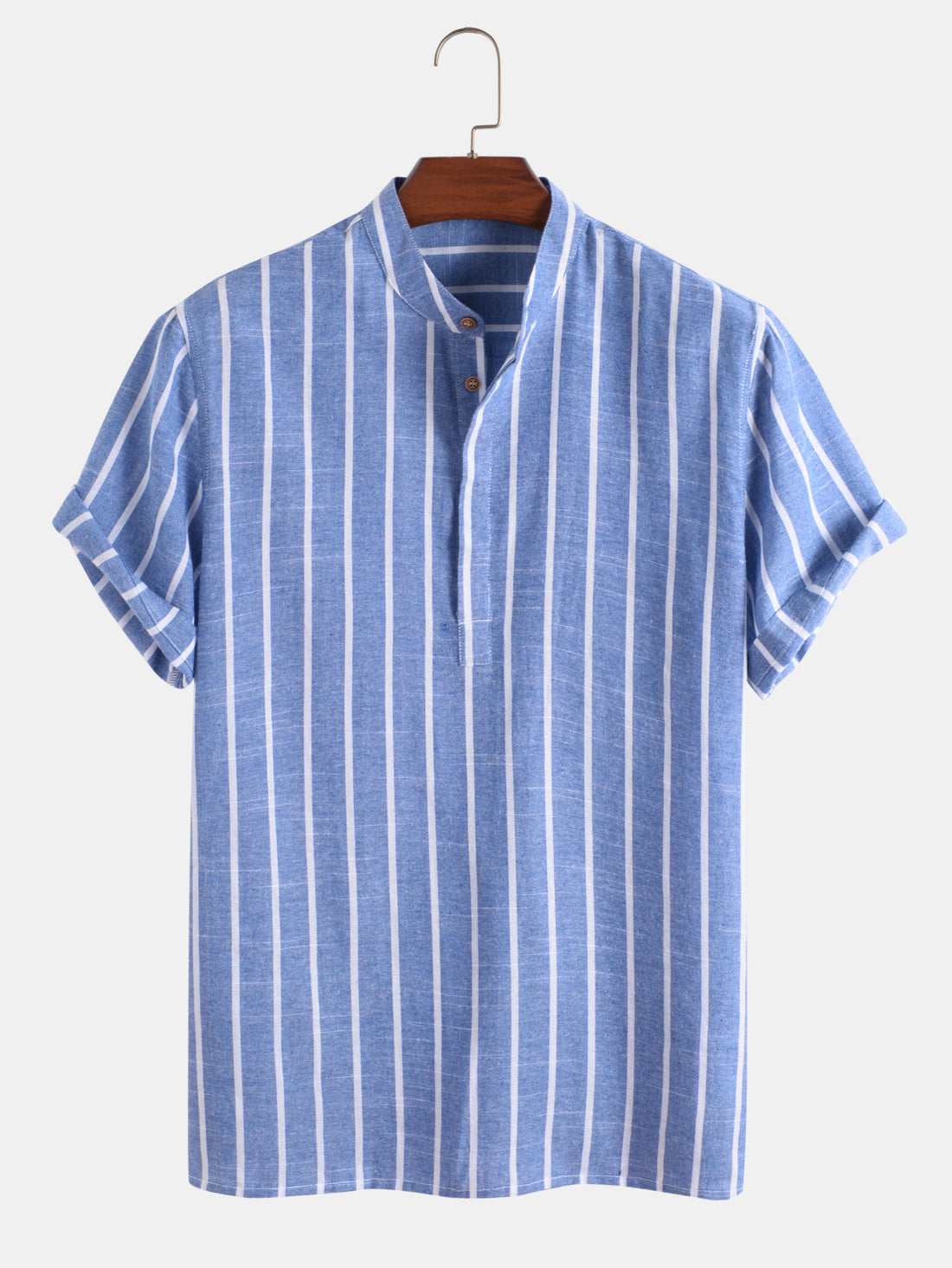 Fashion Striped Casual Men's Shirt Short Sleeve - cas7m