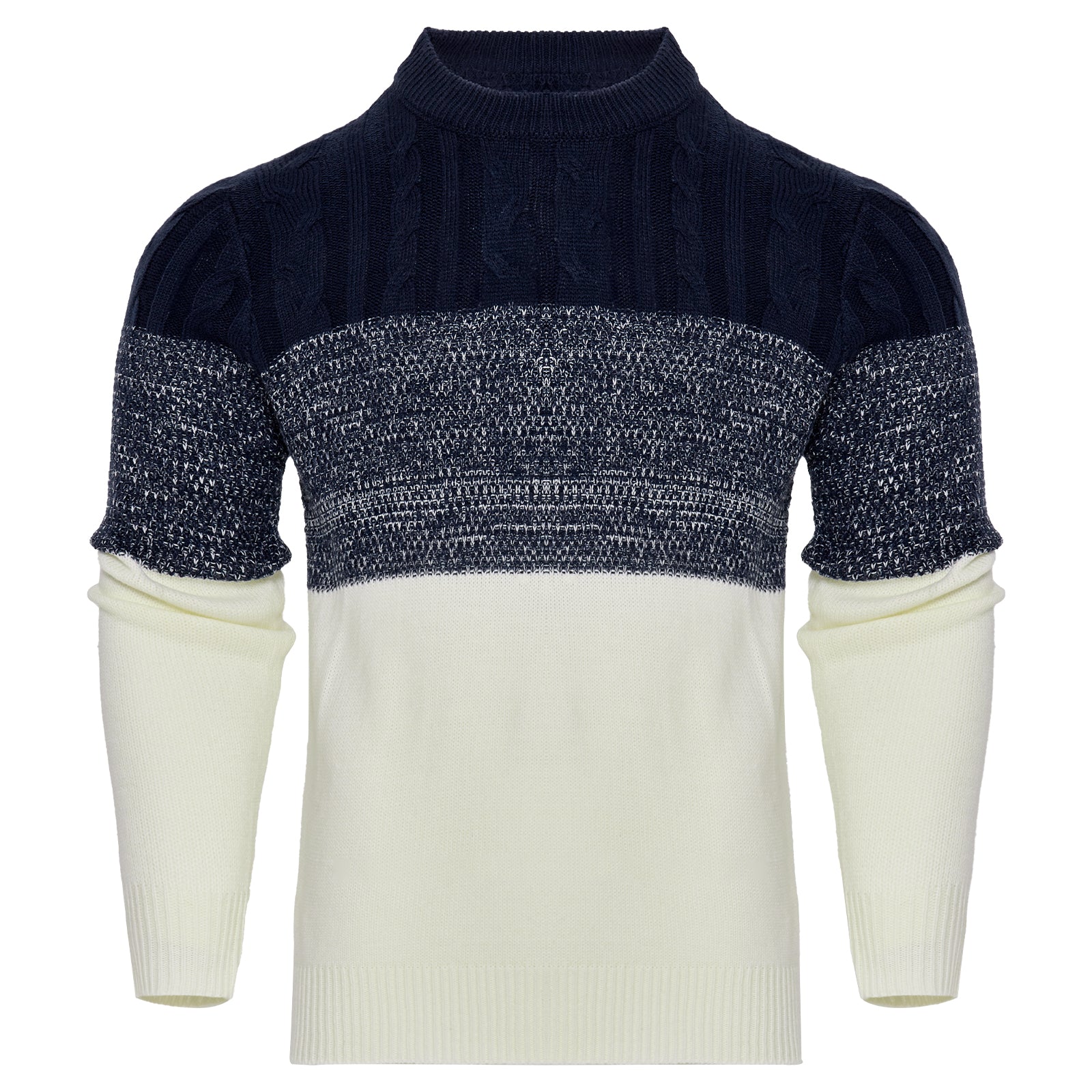 Men's Knitted Sweater Fashion Long-sleeved Pullover Tops Fall And Winter Clothing - cas7m