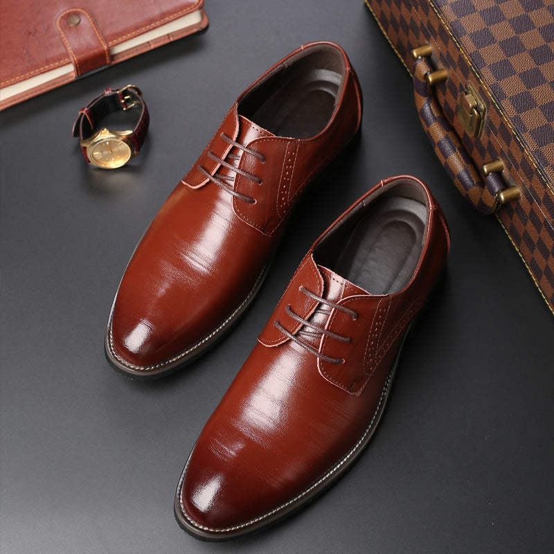 Formal Plus Size Business Men's With Lace Up Leather Shoes - cas7m