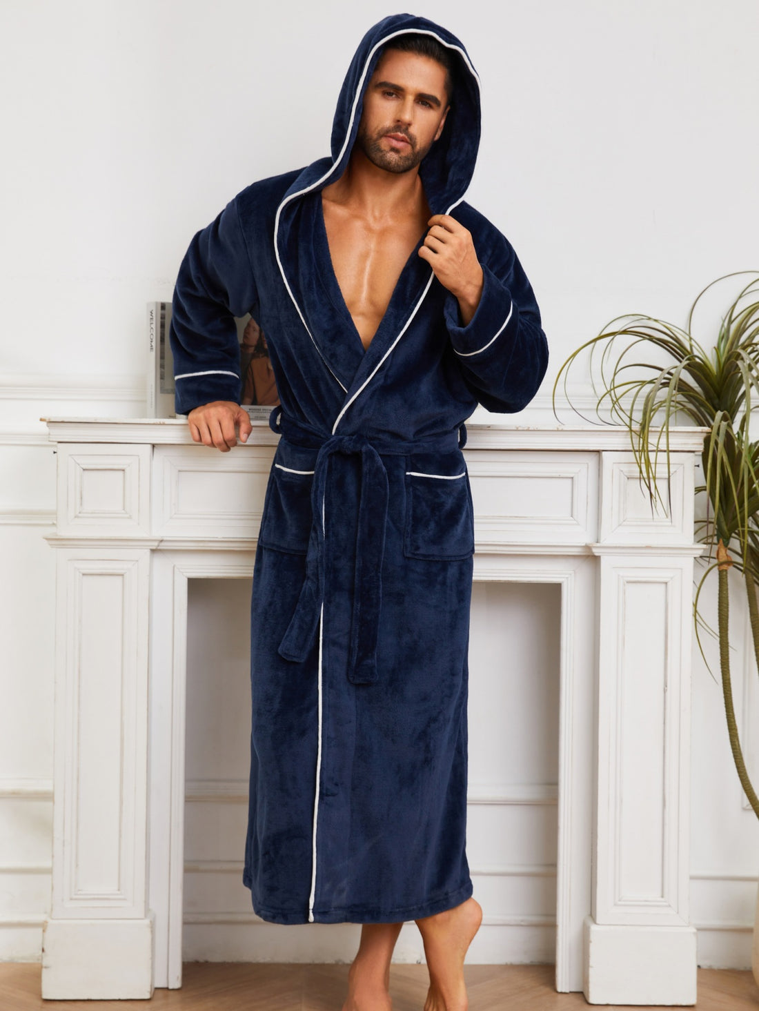 Fashion Men's Flannel Bathrobe Pajamas Women - cas7m