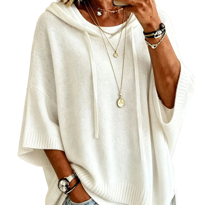 Womens Knitted New-Style Hooded Drawstring Sweater - cas7m