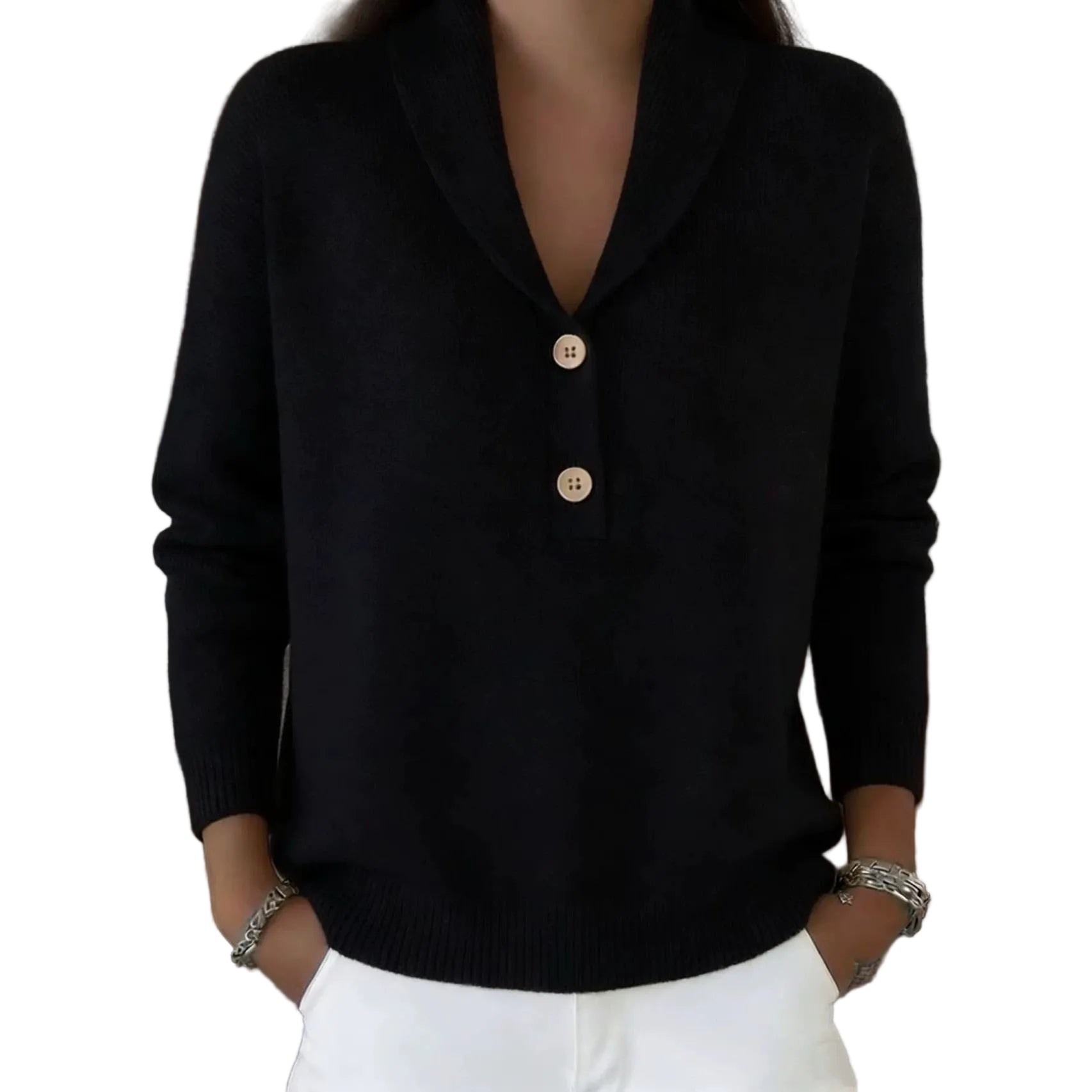 New Fallwinter Solid-color Polo-neck Casual Chic Womens Wear - cas7m
