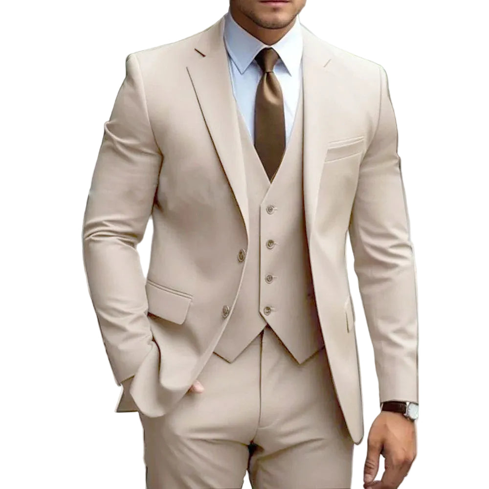 Business Casual Men's Three-piece Suit For Bridegroom Men's Wedding - cas7m
