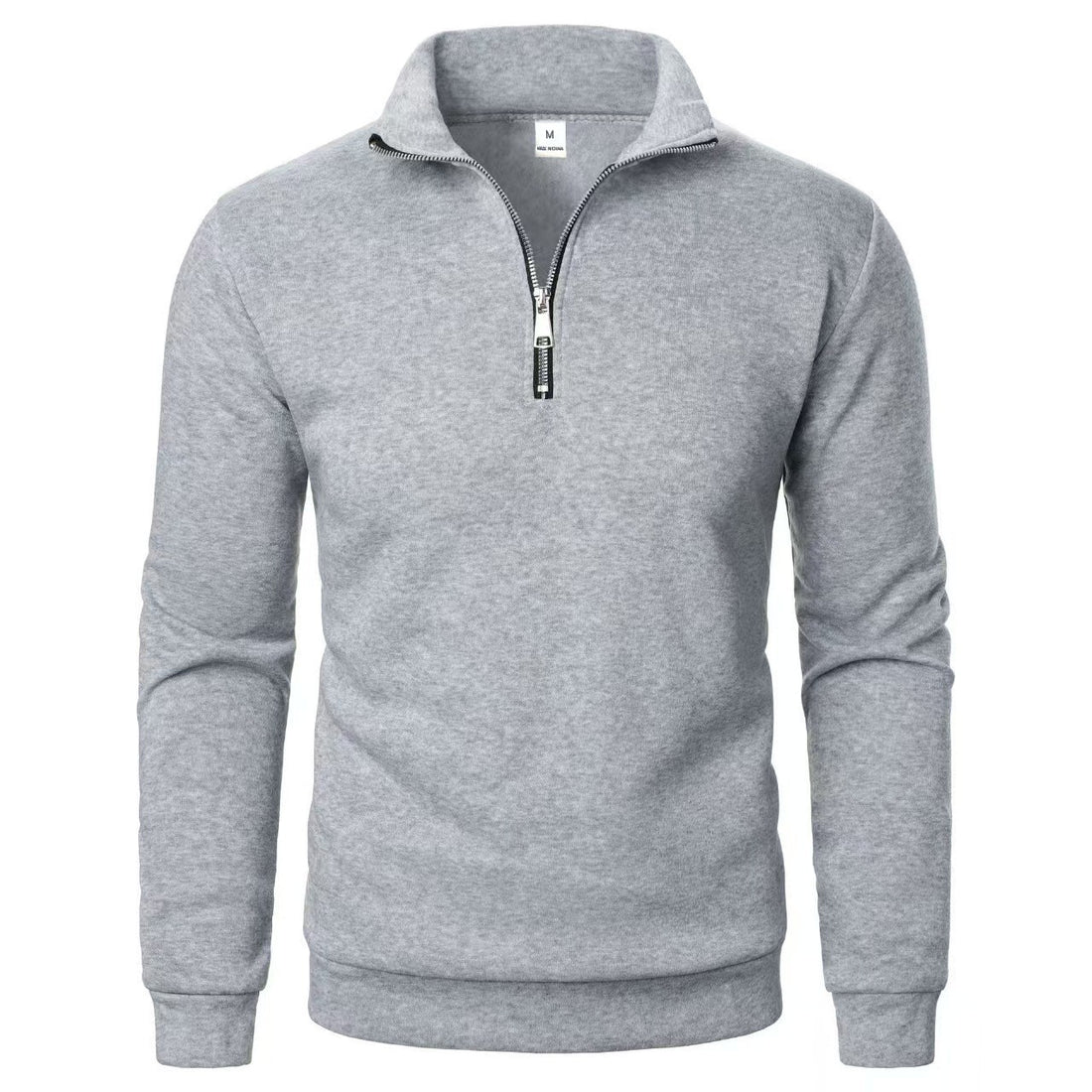 Men's Stand Collar Half Zip Casual Solid Color Long Sleeve - cas7m