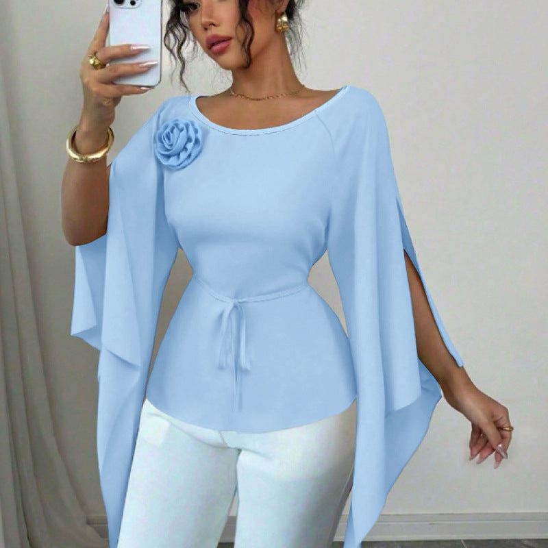 Elegant And Stylish Split Long-sleeve Shirt For Women - cas7m