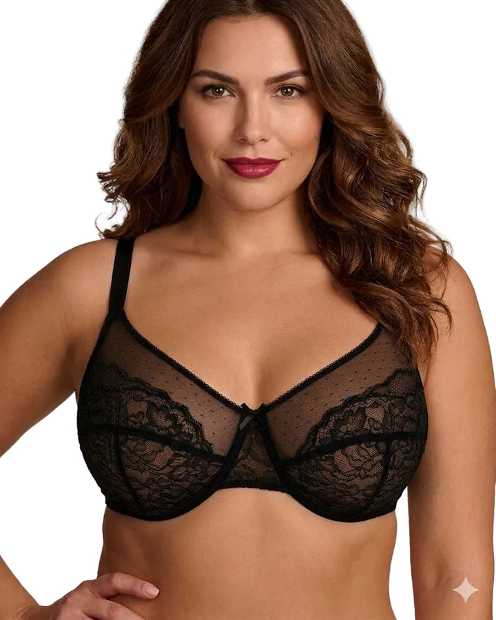 Minimizer Bras For Women Enchante Full Coverage Underwire Bras Plus Size Lifting Floral Lace Bra For Heavy Breast - cas7m