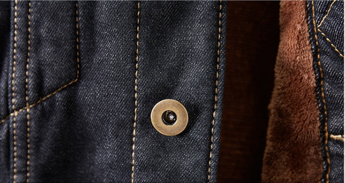 Plus velvet denim jacket - cas7m