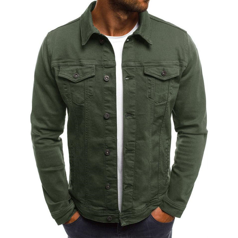 Casual Men Jacket Denim Button Shirt - cas7m
