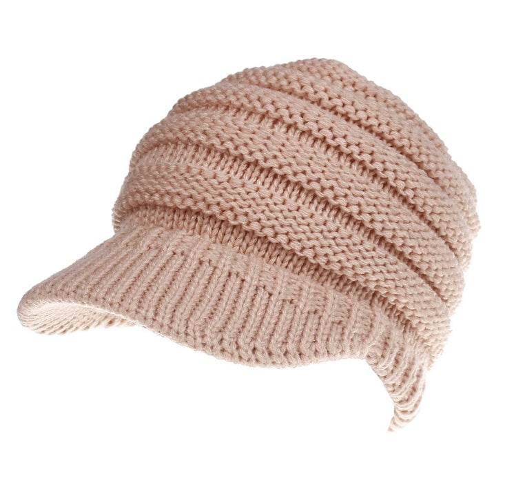BeanieTail Knit Hat for Stylish Ponytails & Buns - Warm & Versatile - cas7m