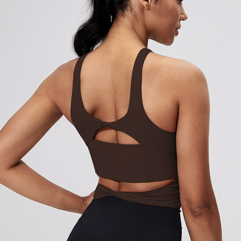 Nude-Feel Cross-Back Sports Bra For Women - cas7m