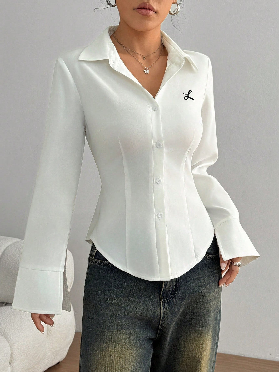 Stylish Minimalist Slim Fit Design For Women With Long Sleeves - cas7m