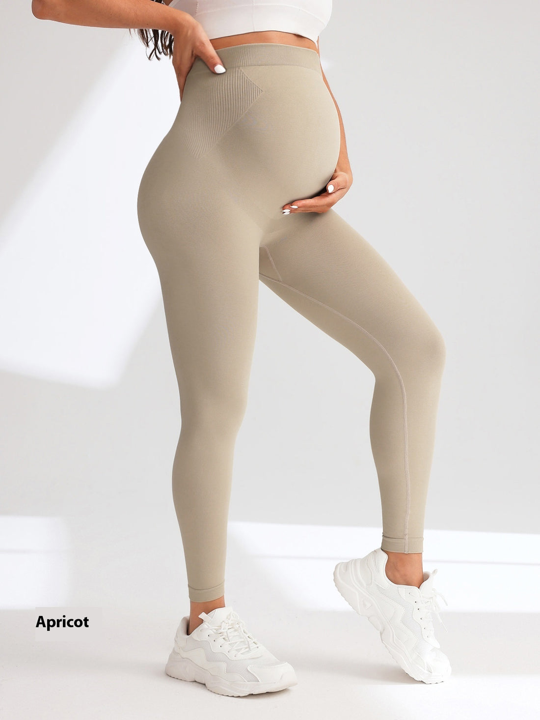 Pregnant Women Yoga Pants Slim High Waist Seamless Leggings Tight - cas7m