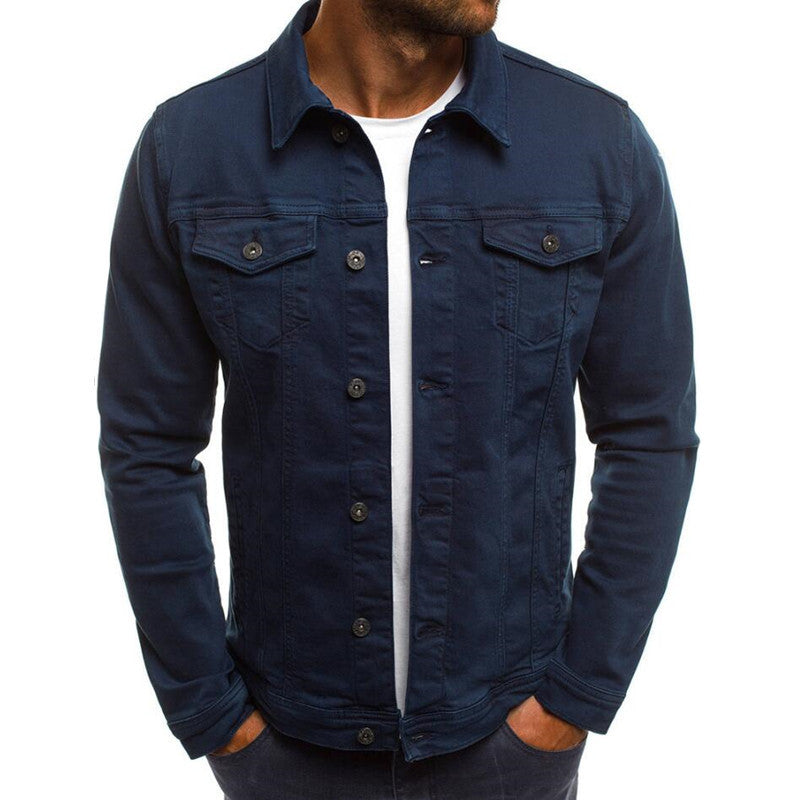 Casual Men Jacket Denim Button Shirt - cas7m