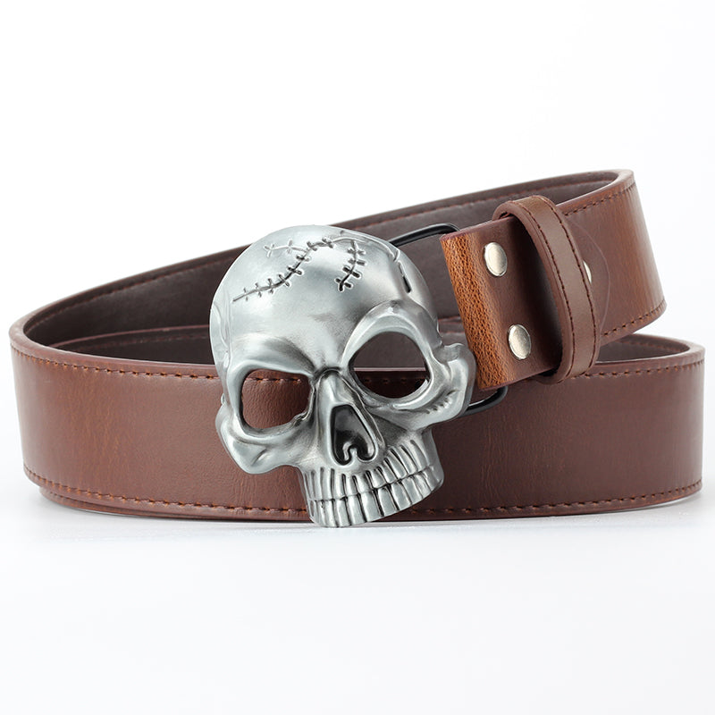 Skull head leather belt - cas7m