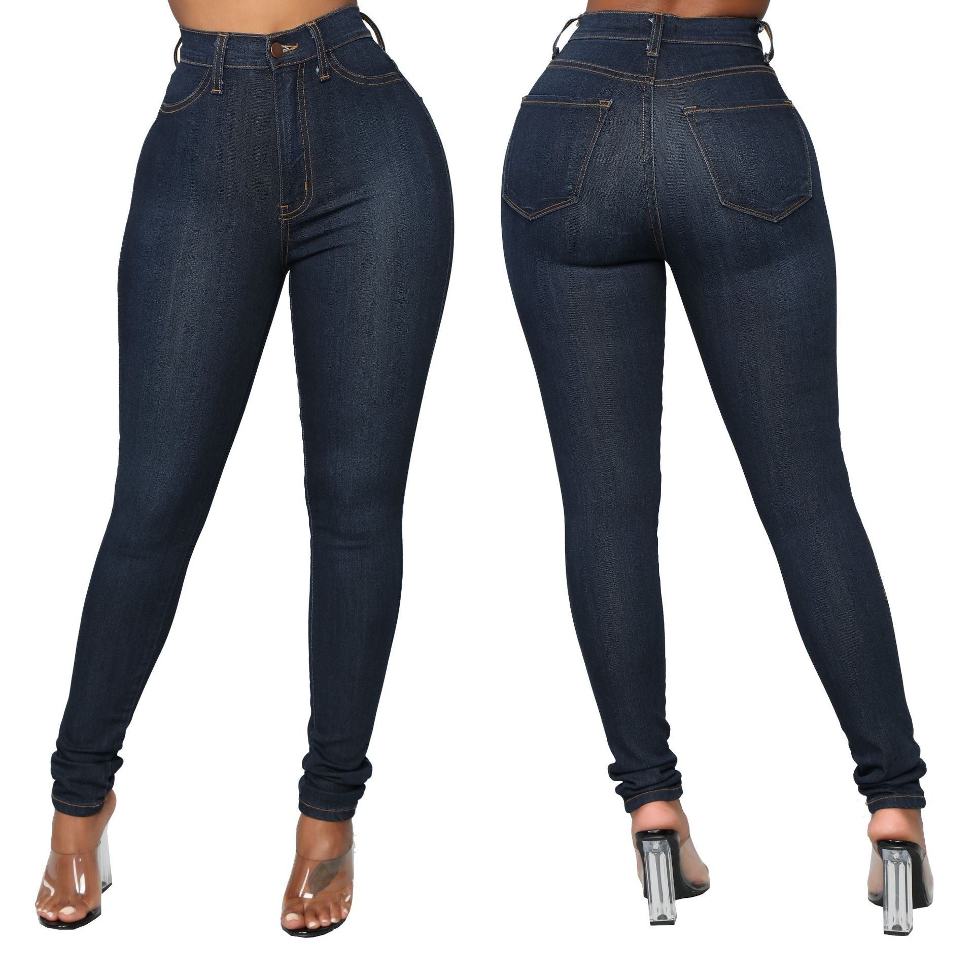 High waist women's jeans - cas7m