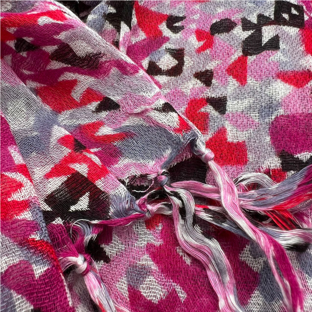 2pcs  Flowy Long Red Scarf,Bold Red Floral Print Energizes,Perfect Wedding Guest Accessory,vacation,daily Life,evening Party,Office Appropriate Subtlety For Women Men,for Casual Outfits - cas7m