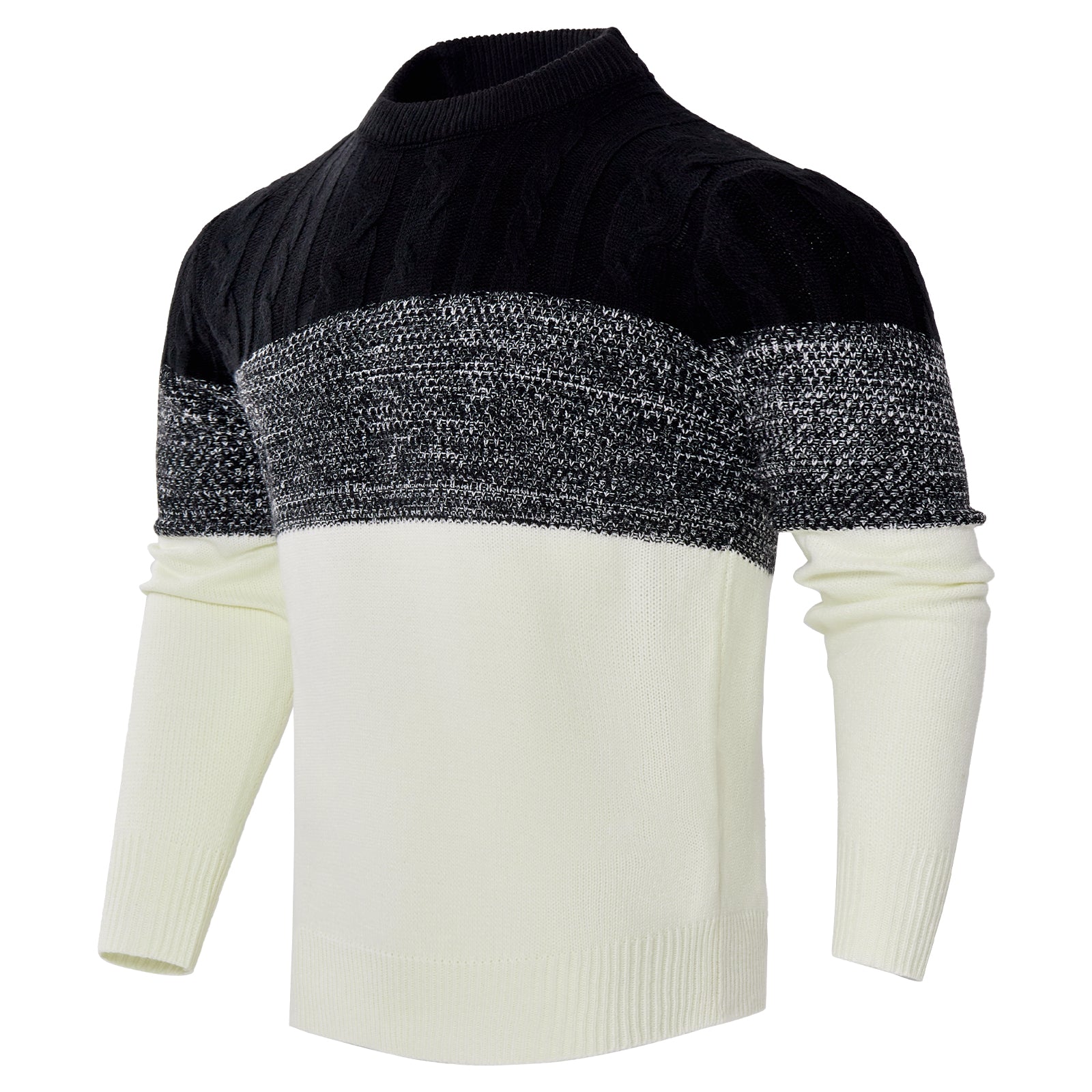 Men's Knitted Sweater Fashion Long-sleeved Pullover Tops Fall And Winter Clothing - cas7m