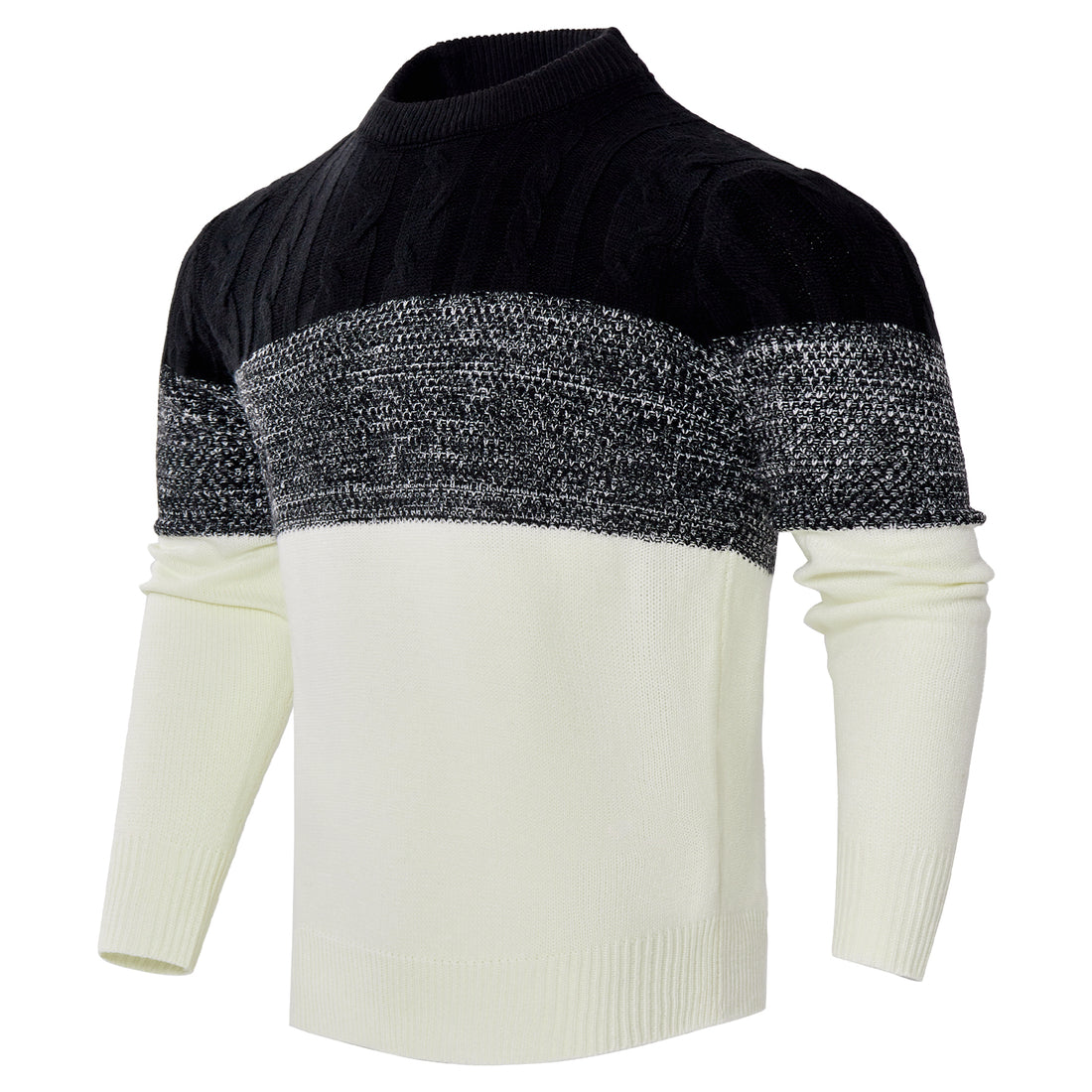 Men's Knitted Sweater Fashion Long-sleeved Pullover Tops Fall And Winter Clothing - cas7m
