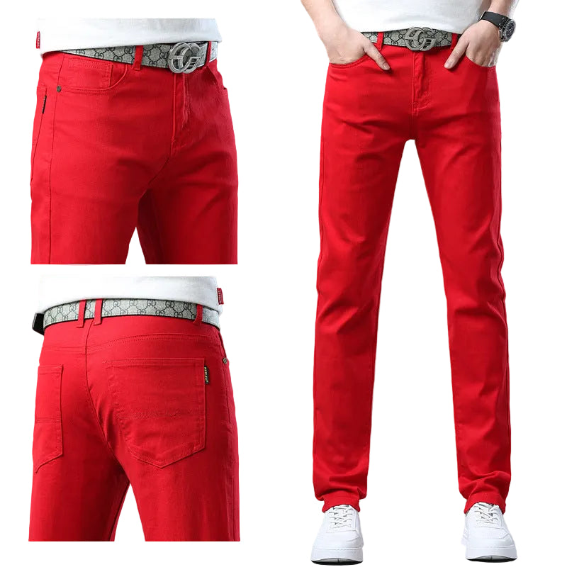 Men Fashion Brands Stretch Slim Fit Skinny Pants - cas7m