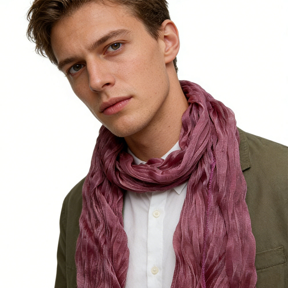 2pcs Minimalist Layering Scarf,Ultra Skinny Width Office Appropriate Subtlety For Women Men - cas7m