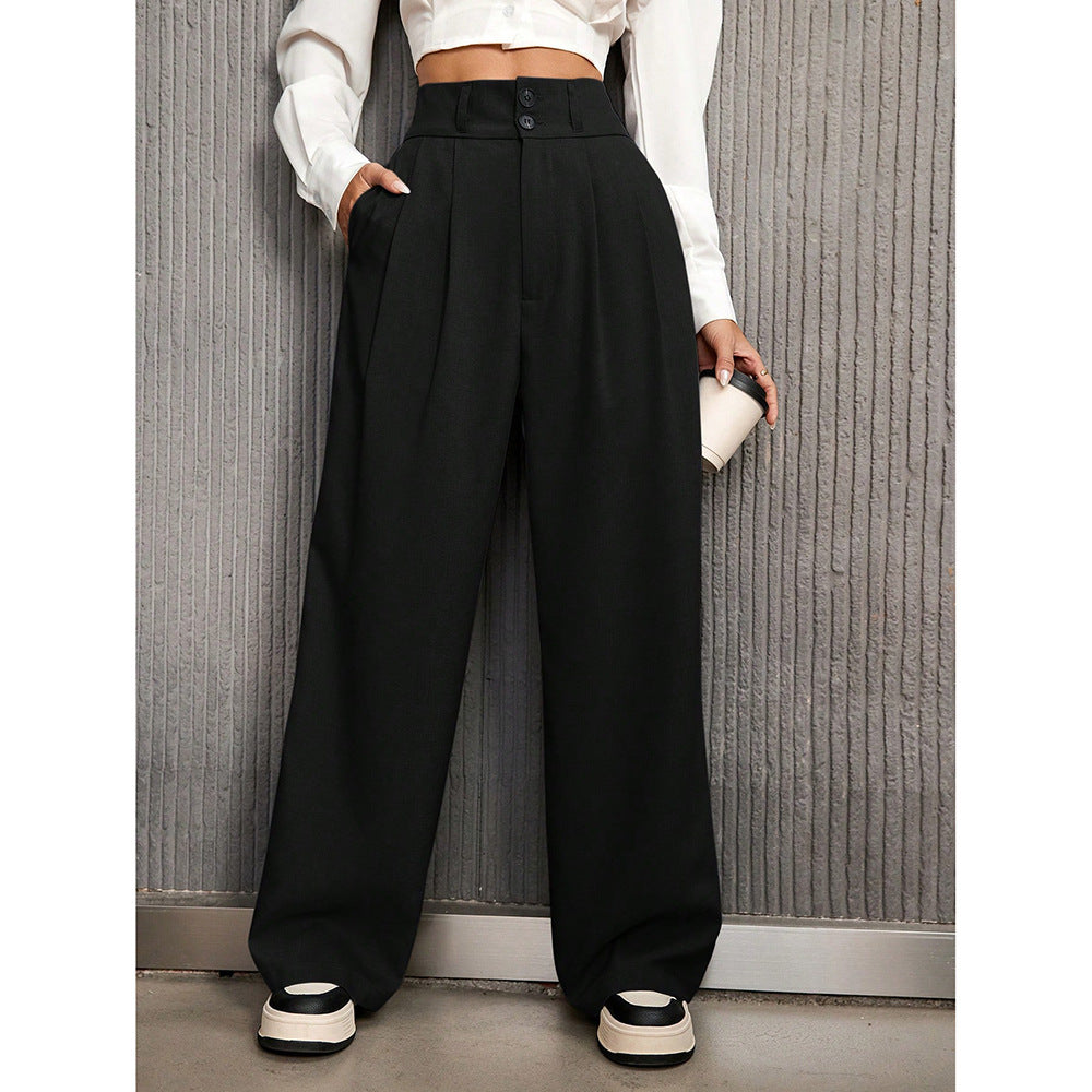 High Waist Drooping High-grade Suit Pants - cas7m