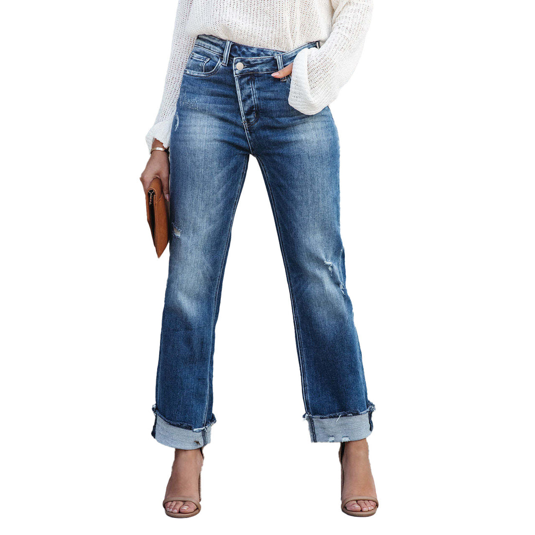 Women's Fashion Individual Casual Loose Jeans - cas7m