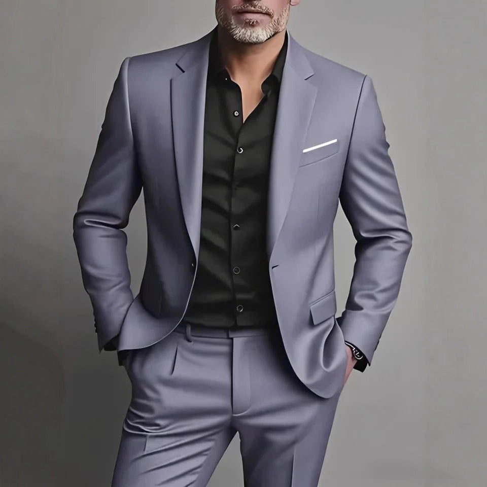 Men's Business-Casual Two-Piece Suit Set - cas7m