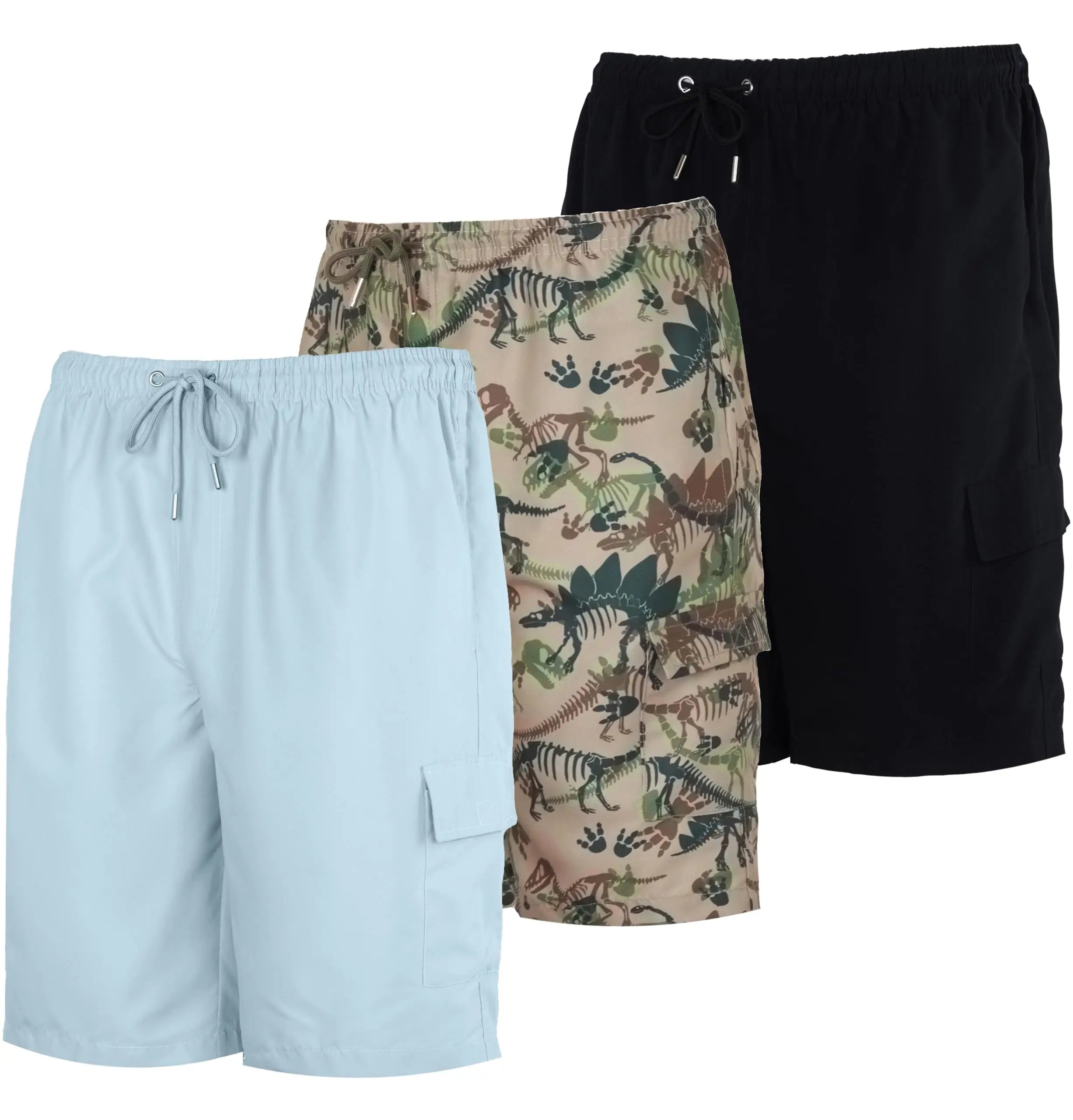Boys' Quick-Dry Cargo Swim Trunks 3-Pack - Variety Set