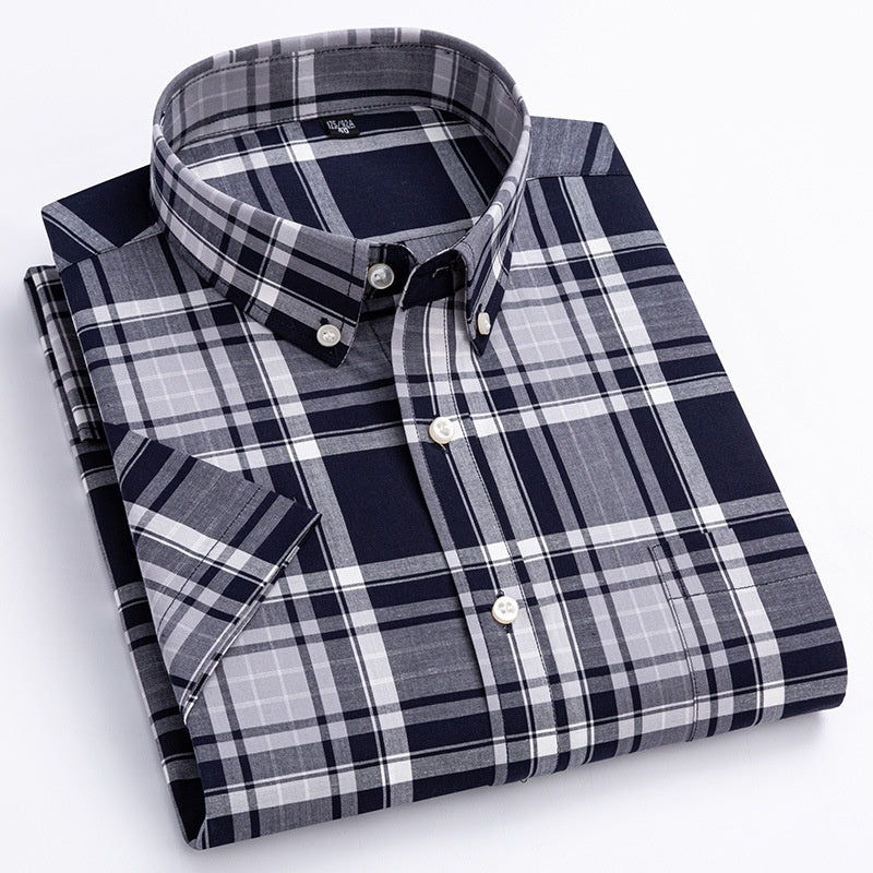 Summer Fashion Casual Men's Shirt Plaid - cas7m