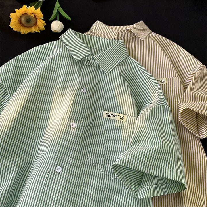 Loose Plus Size Casual Half Sleeve Shirt - cas7m