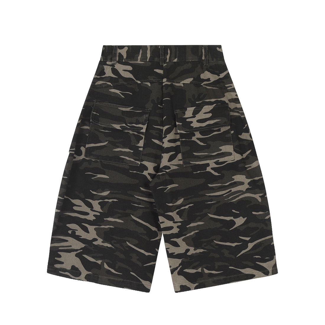 Retro Camouflage Multi-pocket Workwear Cropped Jeans Men And Women Wide - cas7m