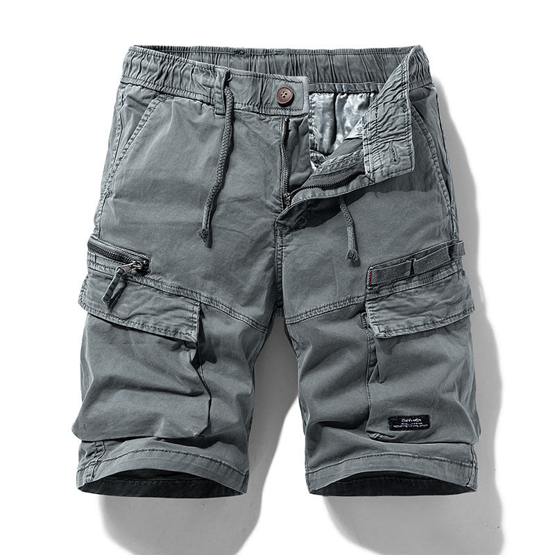 Solid-color Loose-fit Cargo Shorts For Men - cas7m
