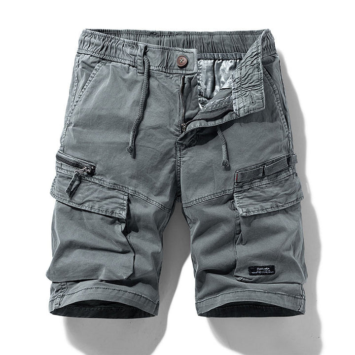 Solid-color Loose-fit Cargo Shorts For Men - cas7m