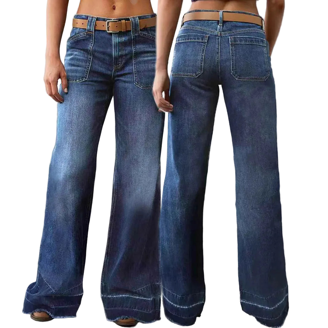 Retro High Waist Straight Loose Slimming And All-matching Jeans - cas7m