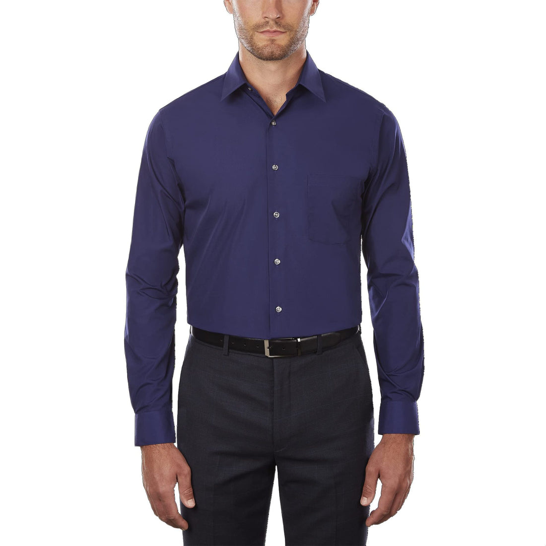 Men's White Shirt Formal Wear Solid Color - cas7m