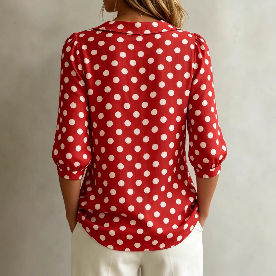 Retro Polka Dot Pattern Womens Shirt - cas7m