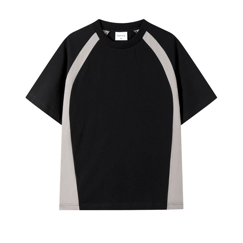 Combed Cotton Double Yarn Drop Shoulder Short Sleeve Matching Couple T-shirt - cas7m