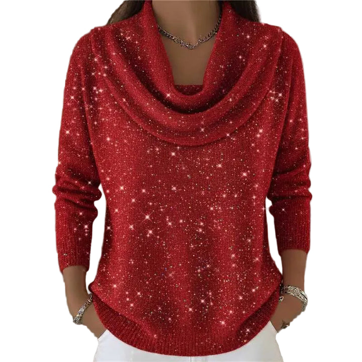 Women Soft-Shine Relaxed Round Neck Knit Sweater - cas7m