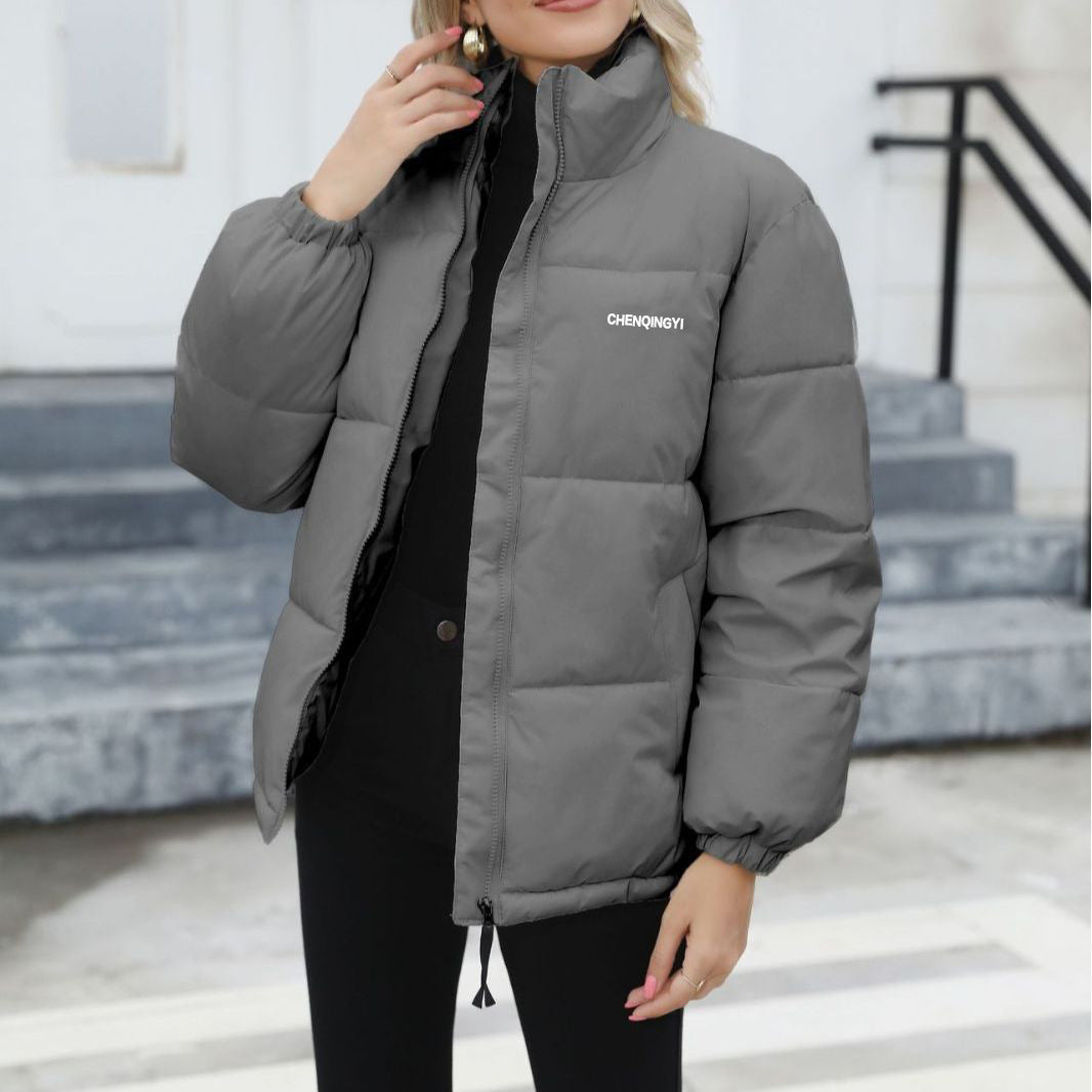 Winter Coat Women Casual Windproof Down Cotton Coat Warm Thickened Jacket Solid Outwear All-match Loose Tops Clothing - cas7m