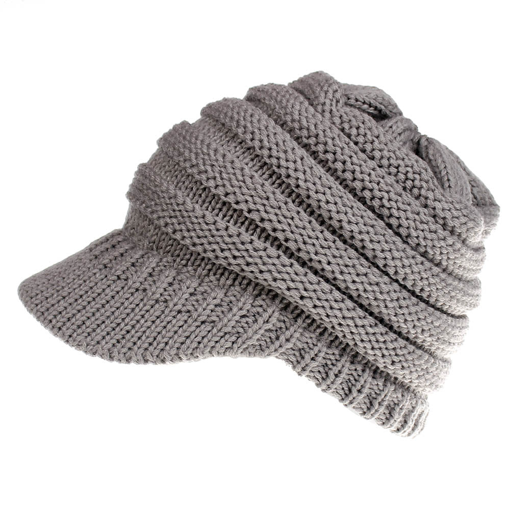 BeanieTail Knit Hat for Stylish Ponytails & Buns - Warm & Versatile - cas7m