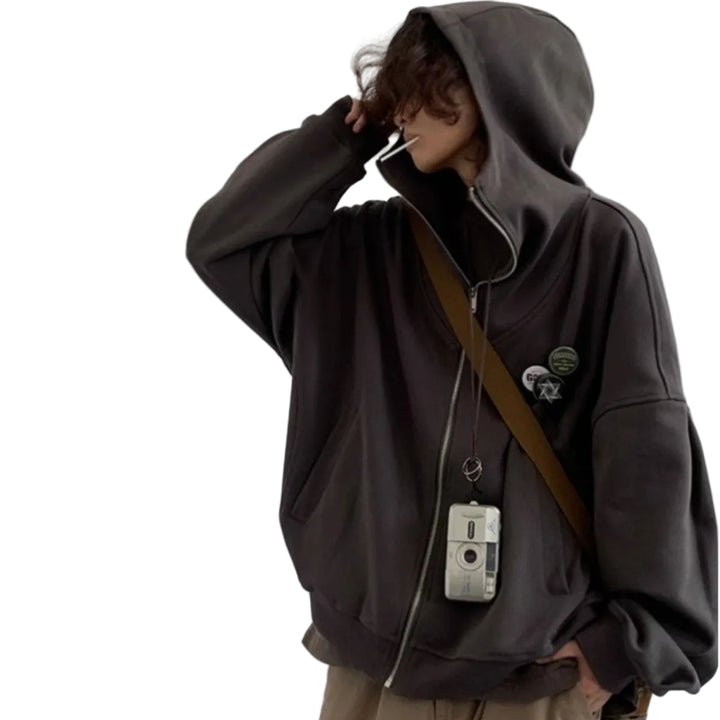 Outline Badge Hooded Hoodie For Men And Women - cas7m