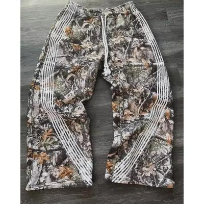 Striped With Fleece Lining Fleece Sports Pants - cas7m