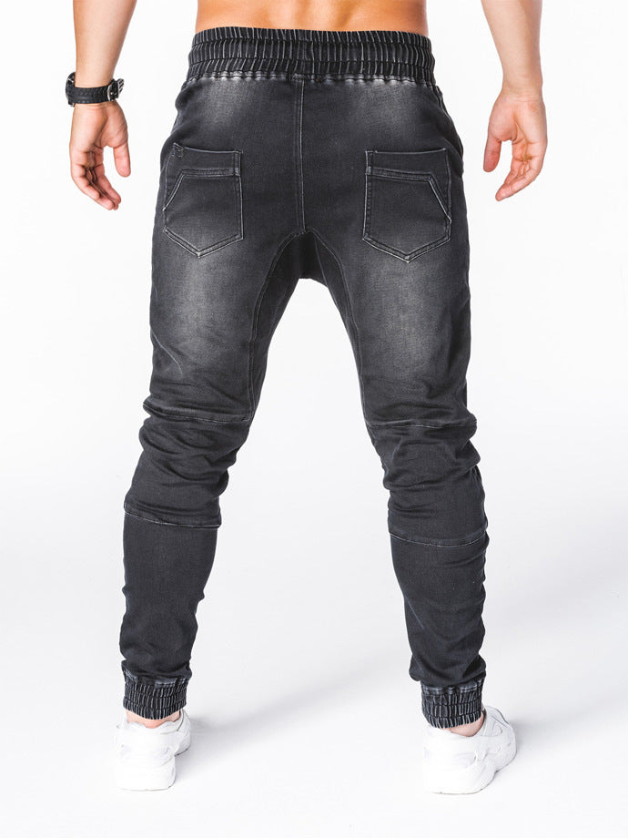 Washed Denim Casual Pants Bunch Jeans - cas7m