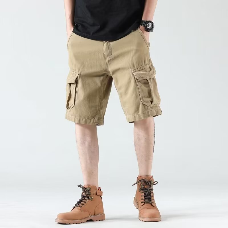 Heavy American Wear-resistant Overalls Shorts Men - cas7m