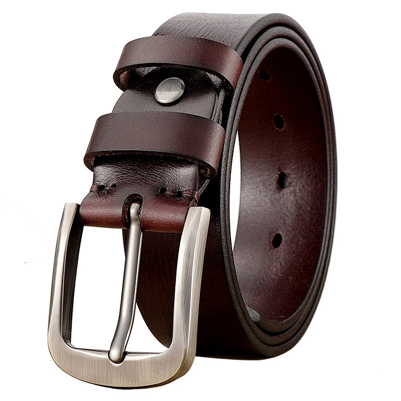 First Layer Cow Leather Belt Men - cas7m