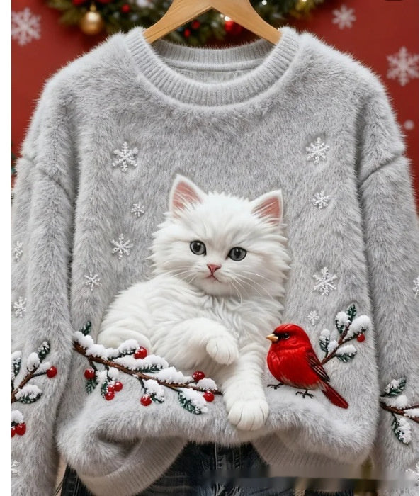 3D Digital Printed Flannel Sweatshirt Women - cas7m