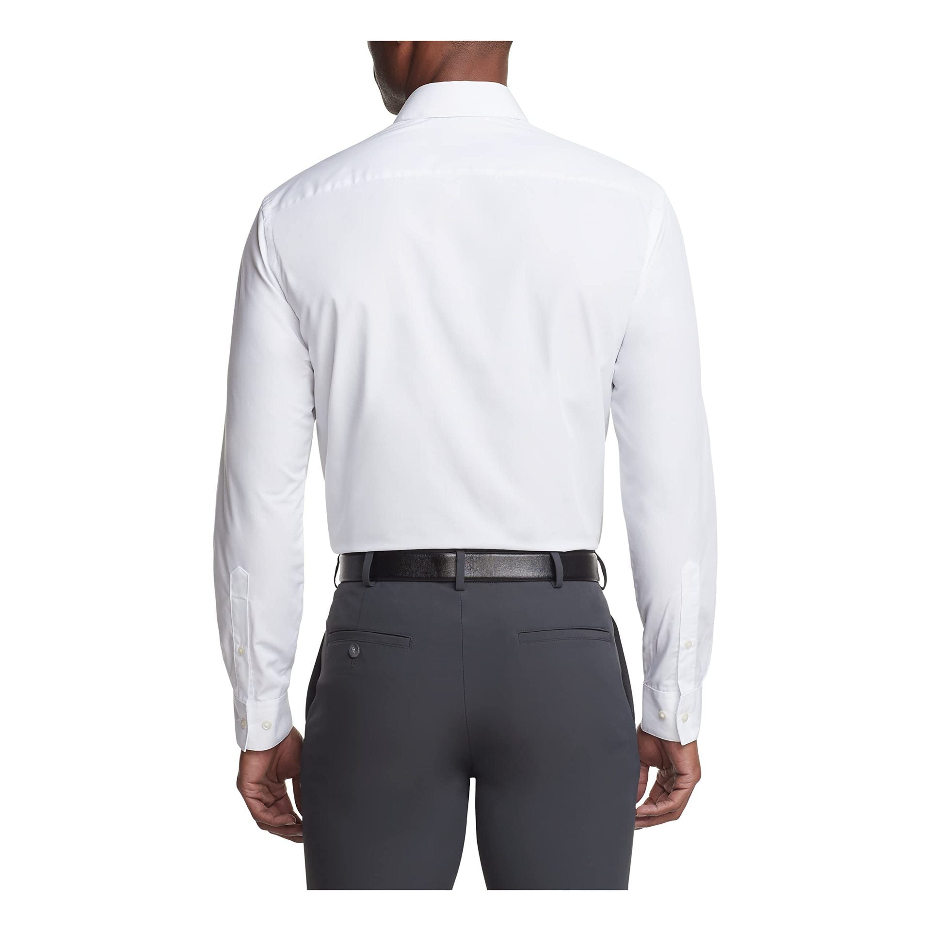 Men's White Shirt Formal Wear Solid Color - cas7m