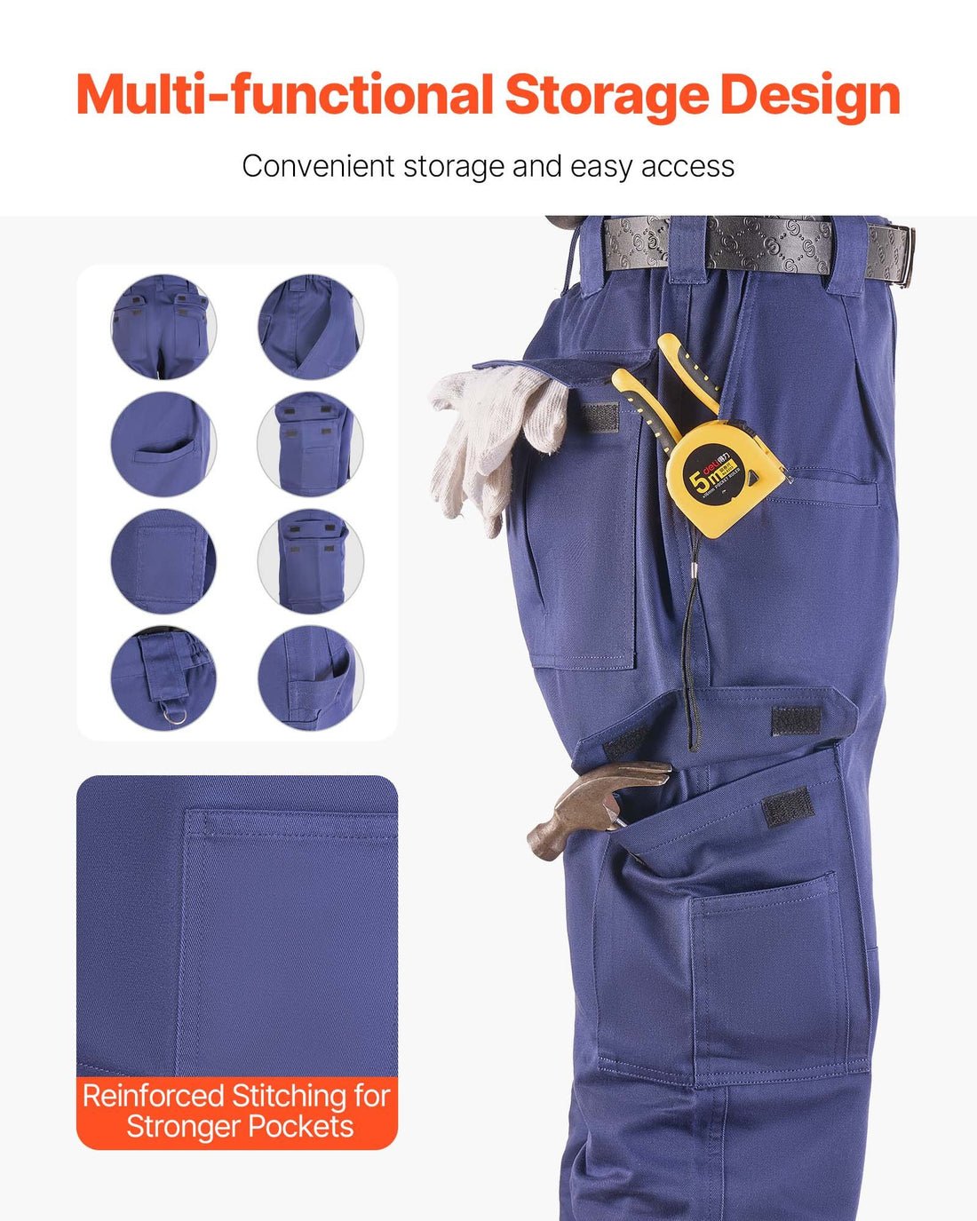 Men's Flame-Resistant Cotton Work Pants with Ergonomic Fit & Pockets - cas7m