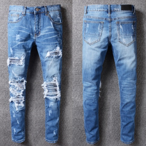 Men's Slim European Style Denim Trousers - cas7m